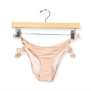 HAH Hot As Hell Bikini Bottom S Light Nude Blush Double Strap Cheeky Swim